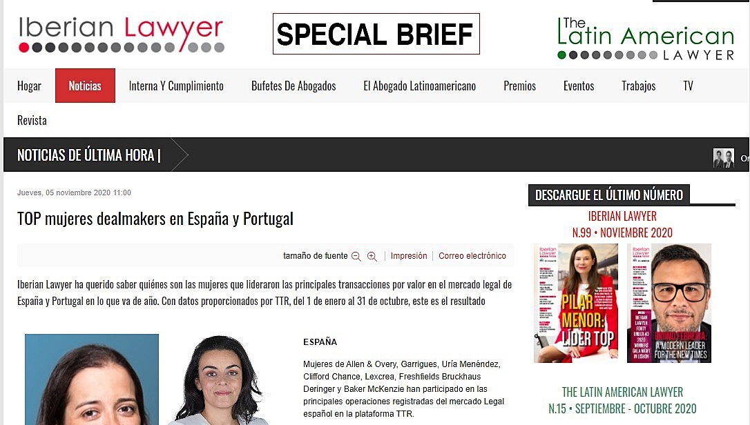 TOP mujeres dealmakers en Espaa y Portugal